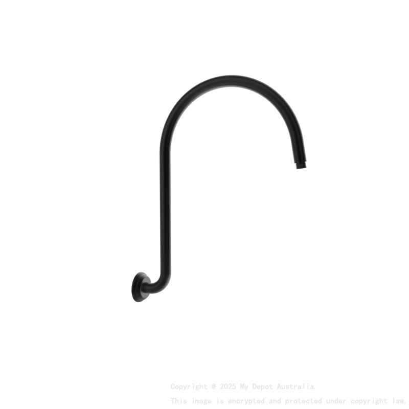 Clasico High-rise Shower Arm in Matt Black