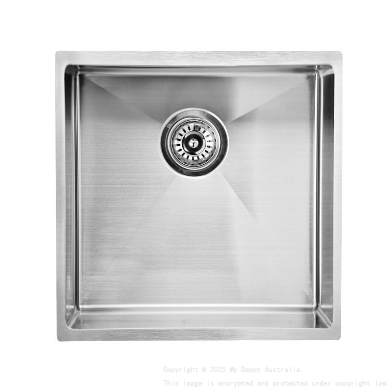 Eden Single Bowl Above/Undermount Sink (R10 Corner),230mm Depth 304 Stainless Steel
