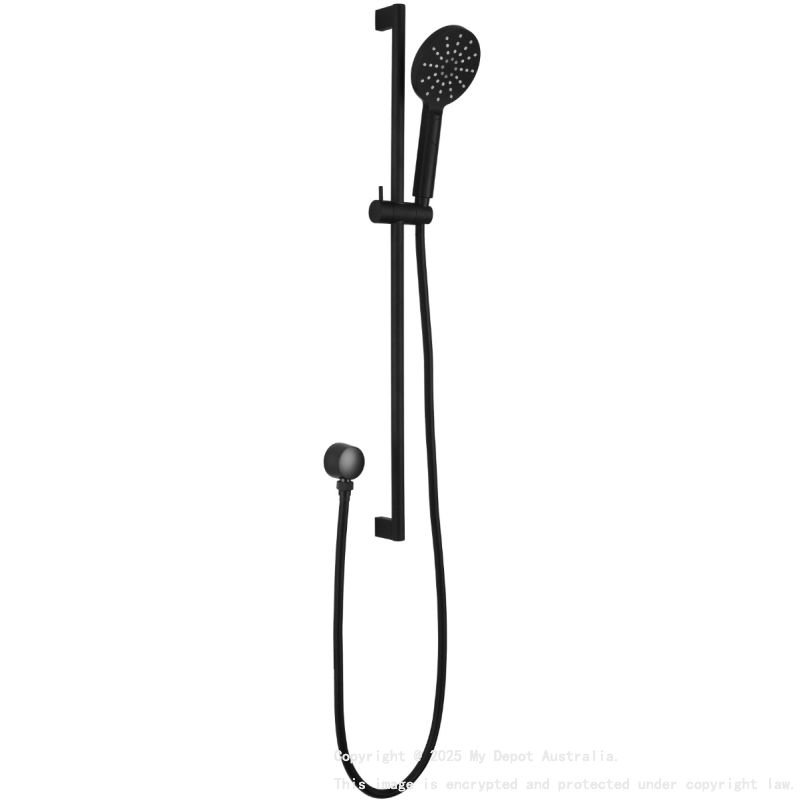 Cora Round Sliding Shower Set Matt Black