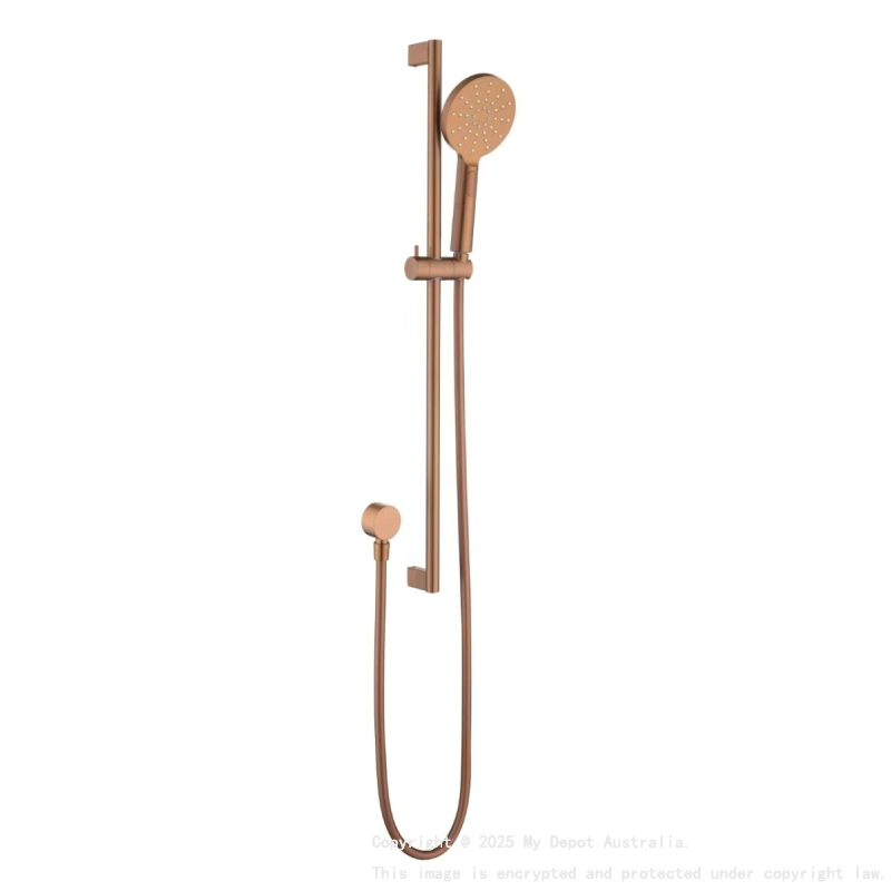 Cora Round Sliding Shower Set Brushed Copper