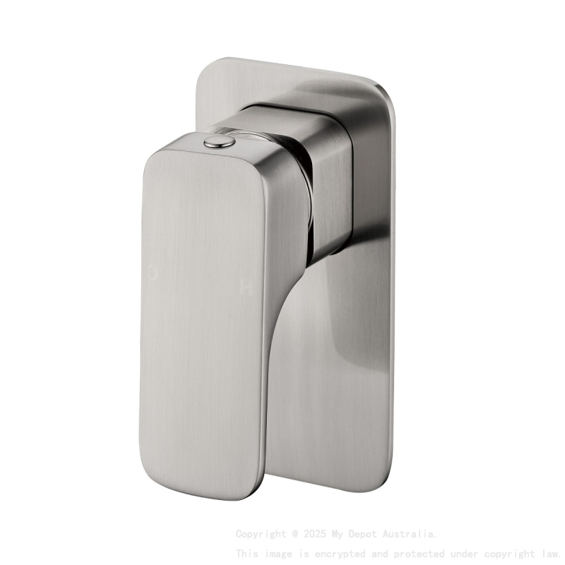 Eden  Round Cornered Rectangle Handle Wall Mixer Brushed Nickel 