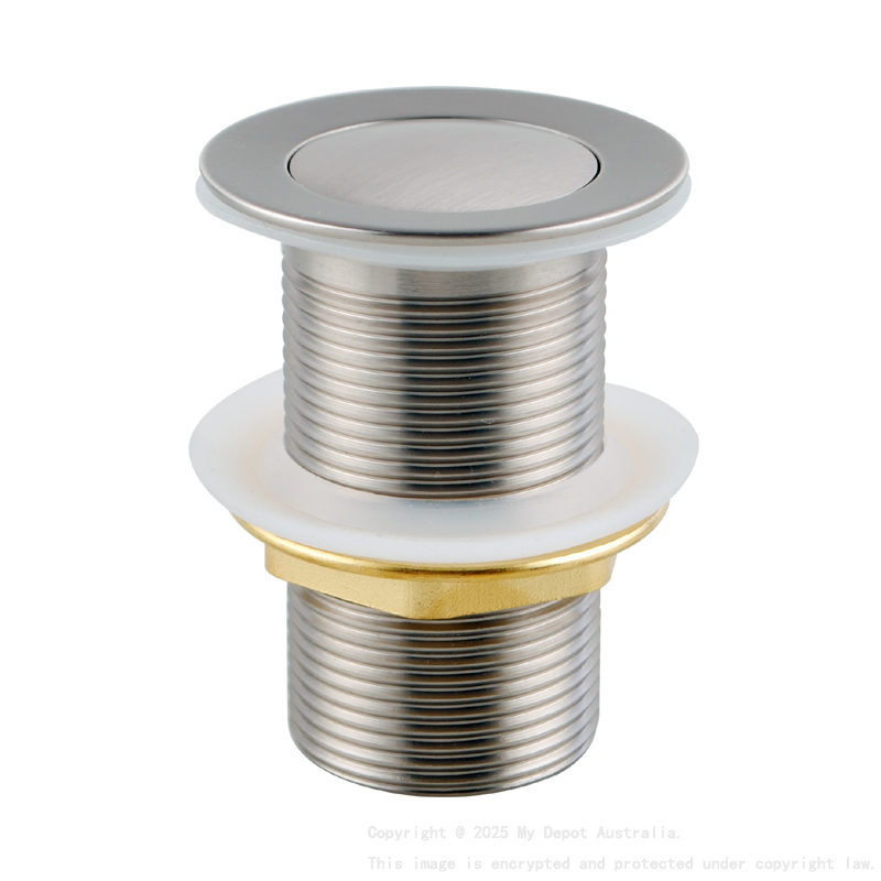 Brushed Nickel 32/40mm Solid Brass Basin Pop Up Waste with NO Overflow