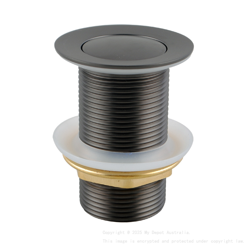 Gun Metal Grey 32/40mm Solid Brass Basin Pop Up Waste with NO Overflow