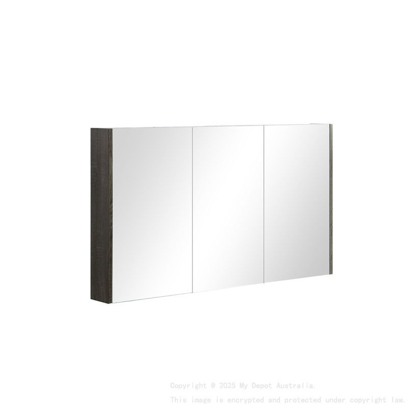 1200mm Pencil Mirror Dark Grey MDF 3 Doors Shaving Cabinet