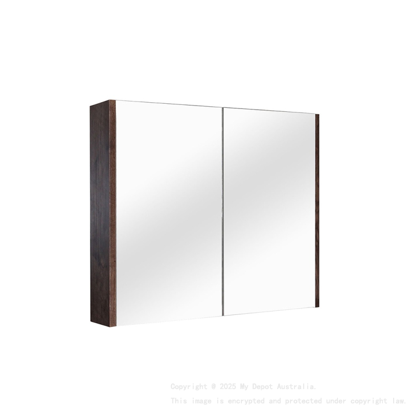 750mm Pencil Mirror Dark Oak MDF 2 Doors Shaving Cabinet