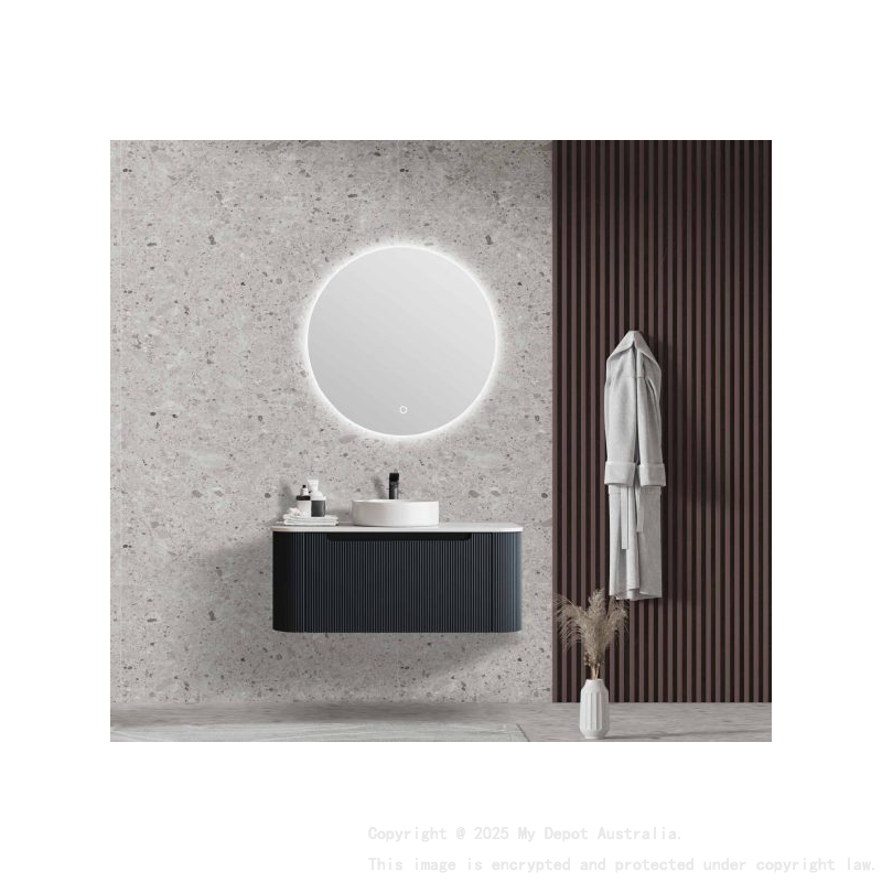 1200*460*400mm Mtte Black Round Edge Grooved Wall Hung Vanity Cabinet Only Soft Closed Single Drawer