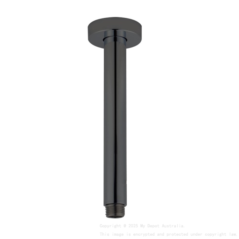 Pentro Gun Metal Grey Round Ceiling Shower Arm 200mm