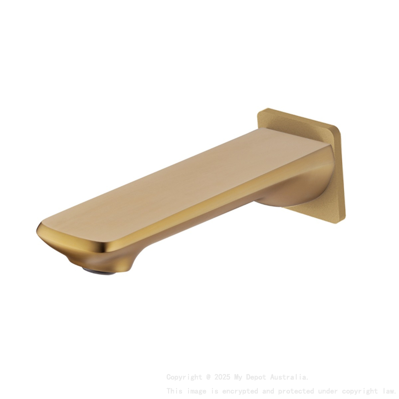 Esperia Brushed Yellow Gold Wall Bath / Spout
