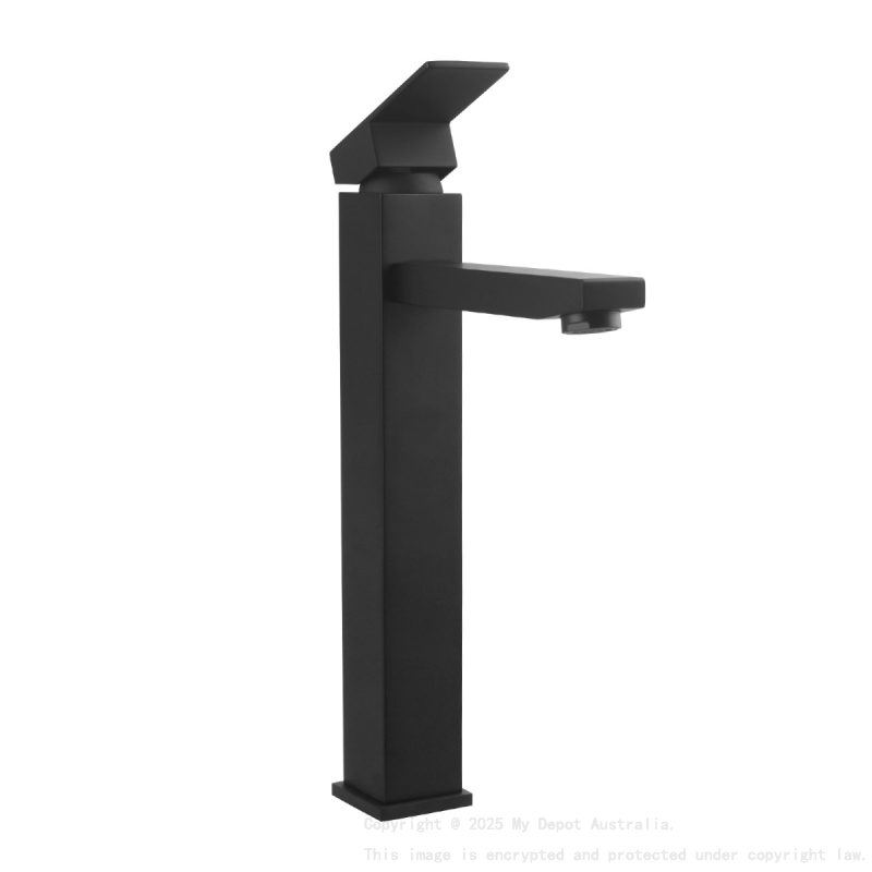 Cavallo Matte Black Square Tall Basin Mixer