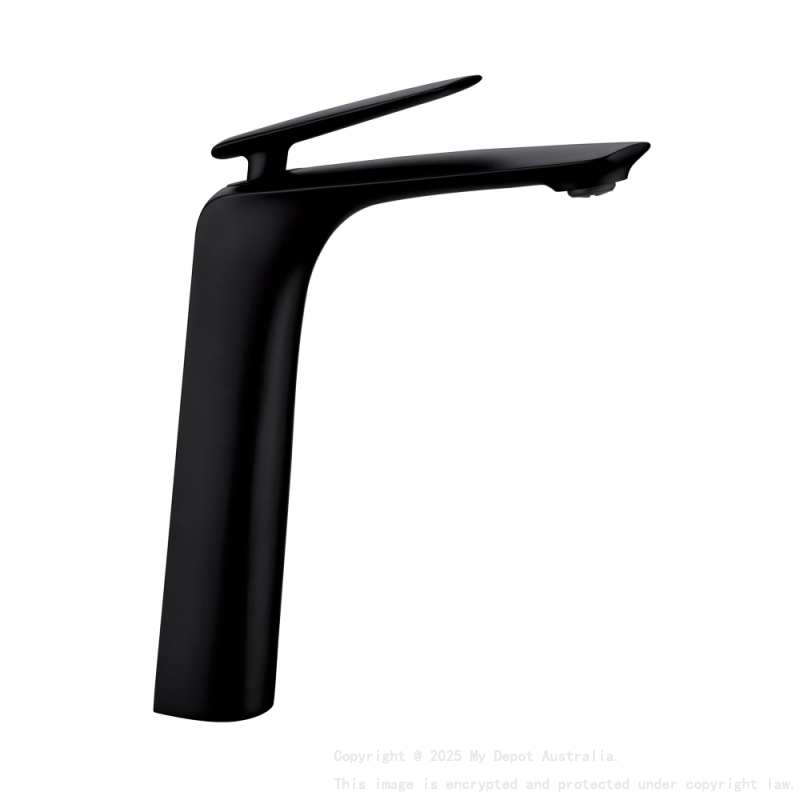 Bellino Solid Brass Matte Black Tall Basin Mixer