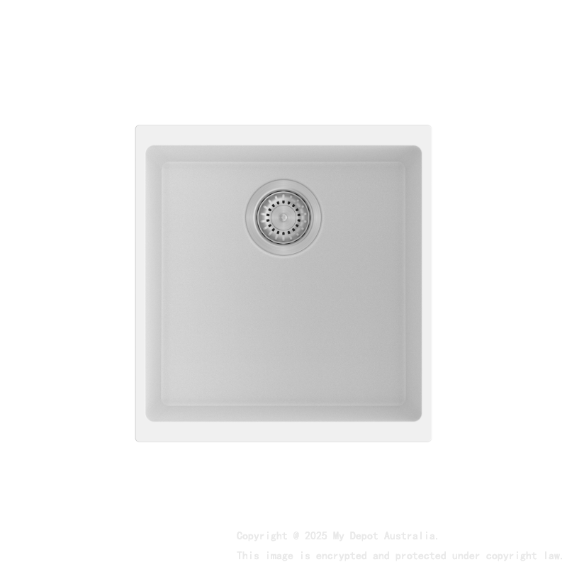 430*460*200mm Carysil White Single Bowl Granite Kitchen/Laundry Sink Top/Flush/Under Mount