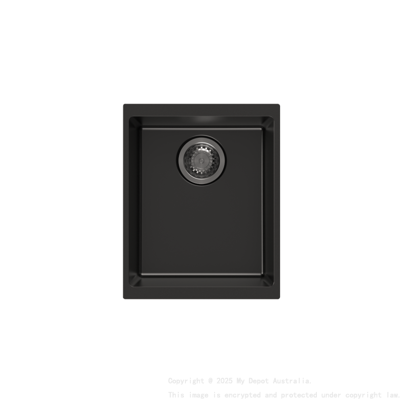 370*460*200mm Carysil Black Single Bowl Granite Kitchen/Laundry Sink Top/Flush/Under Mount