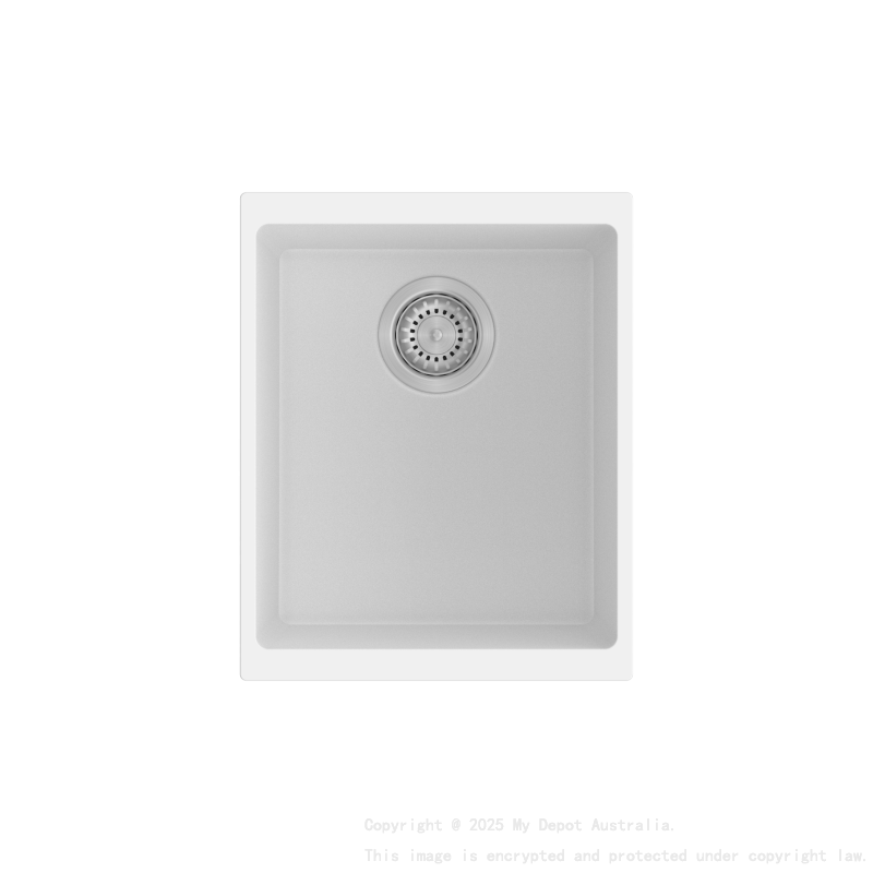 370*460*200mm Carysil White Single Bowl Granite Kitchen/Laundry Sink Top/Flush/Under Mount