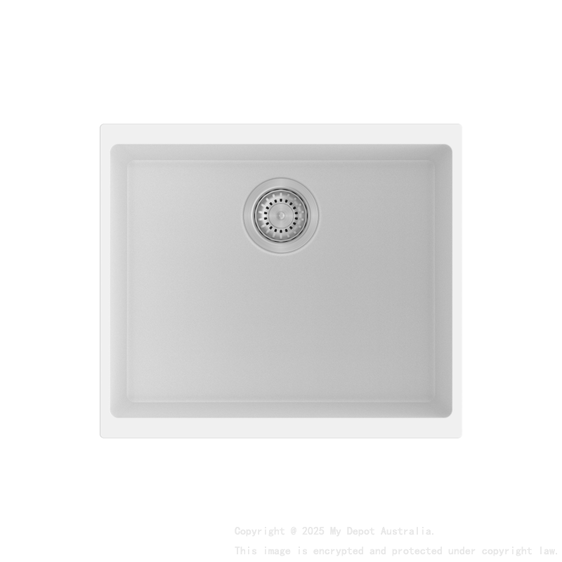 530*460*200mm Carysil White Single Bowl Granite Kitchen/Laundry Sink Top/Flush/Under Mount