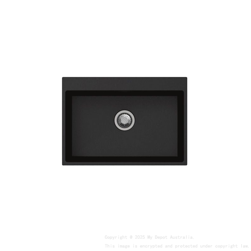 680*500*220mm Carysil Black Single Bowl Granite Stone Kitchen Sink Top/Under Mount