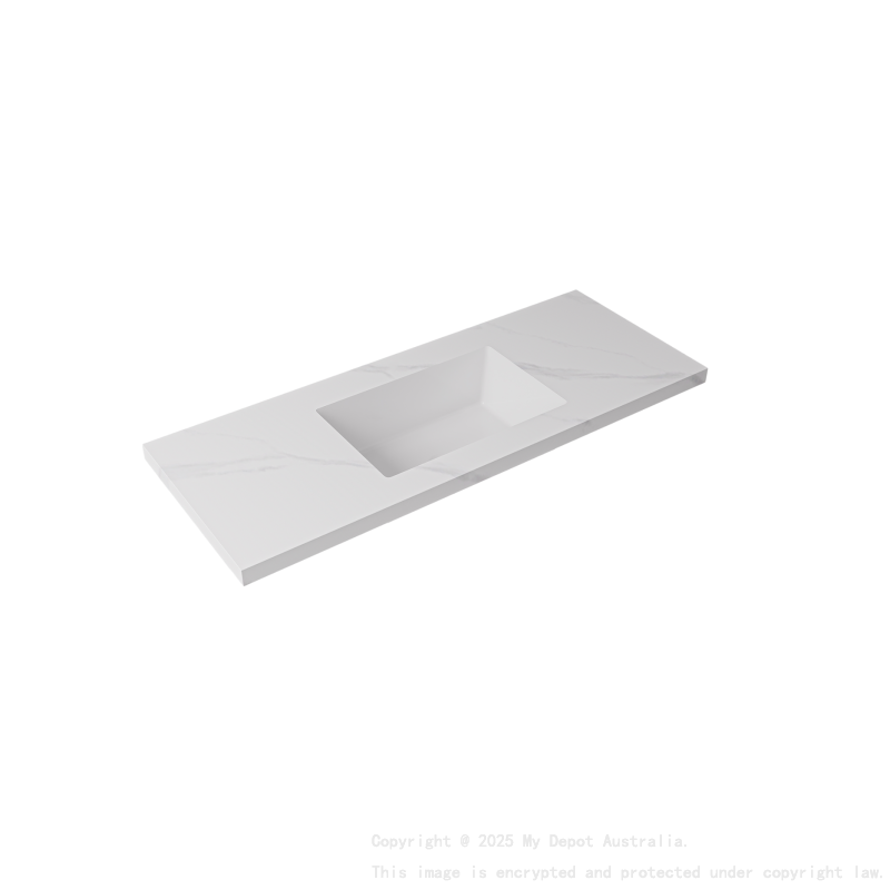 1200x460x190mm Carrara White Sintered Stone Seamlessjoined With Fine Ceramic Basin Single Bowl No Tap Hole