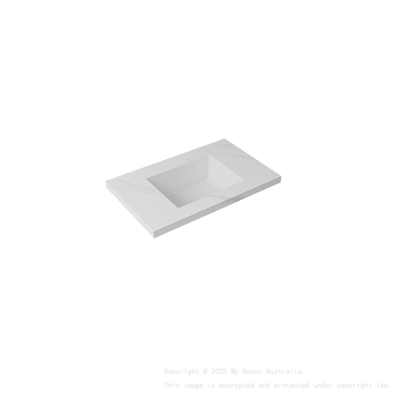 750x460x190mm Carrara White Sintered Stone Seamlessjoined With Fine Ceramic Basin Single Bowl No Tap Hole