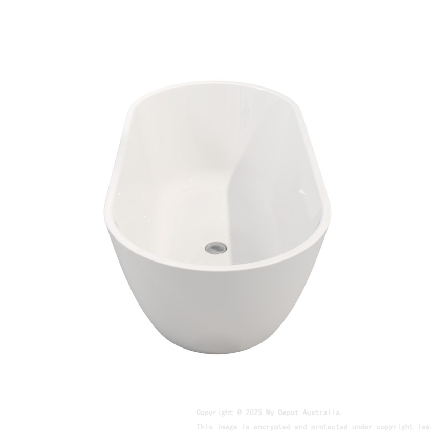 1700mm Freestanding Bathtub Gloss White Acrylic Oval Bathtub