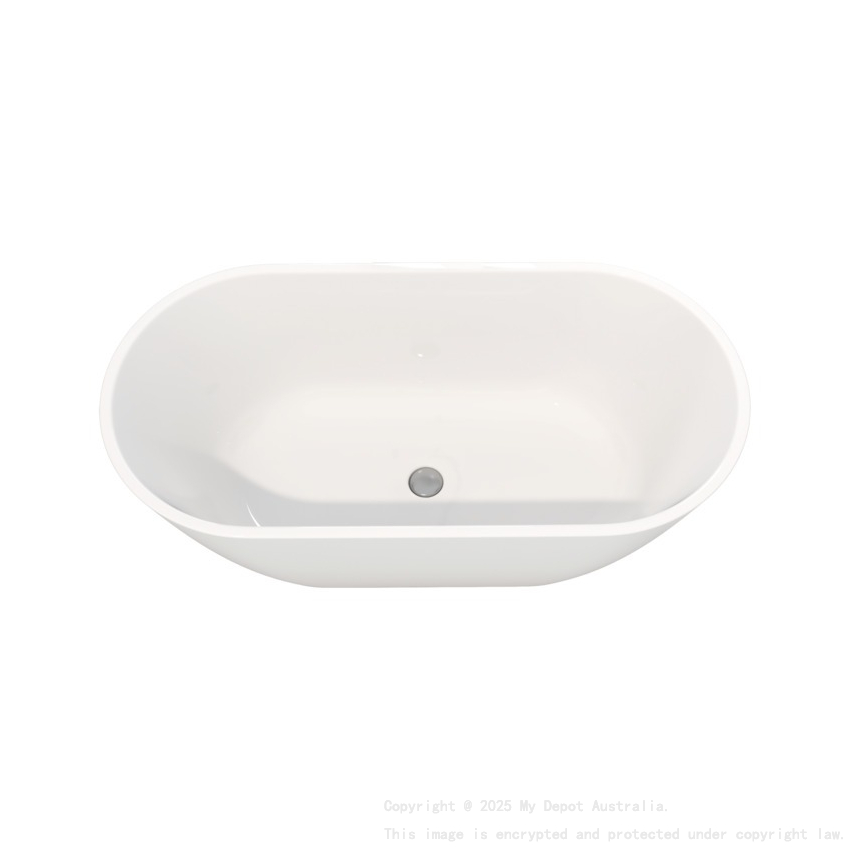 1700mm Freestanding Bathtub Gloss White Acrylic Oval Bathtub