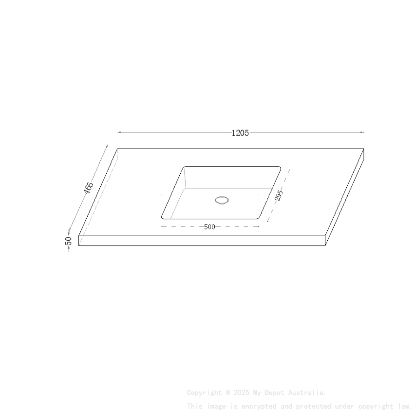 1205X465X50mm Carrara Gold Sintered Stone Semless Joined With Fine Ceramic Basin Stone Single Bowl No Tap Hole