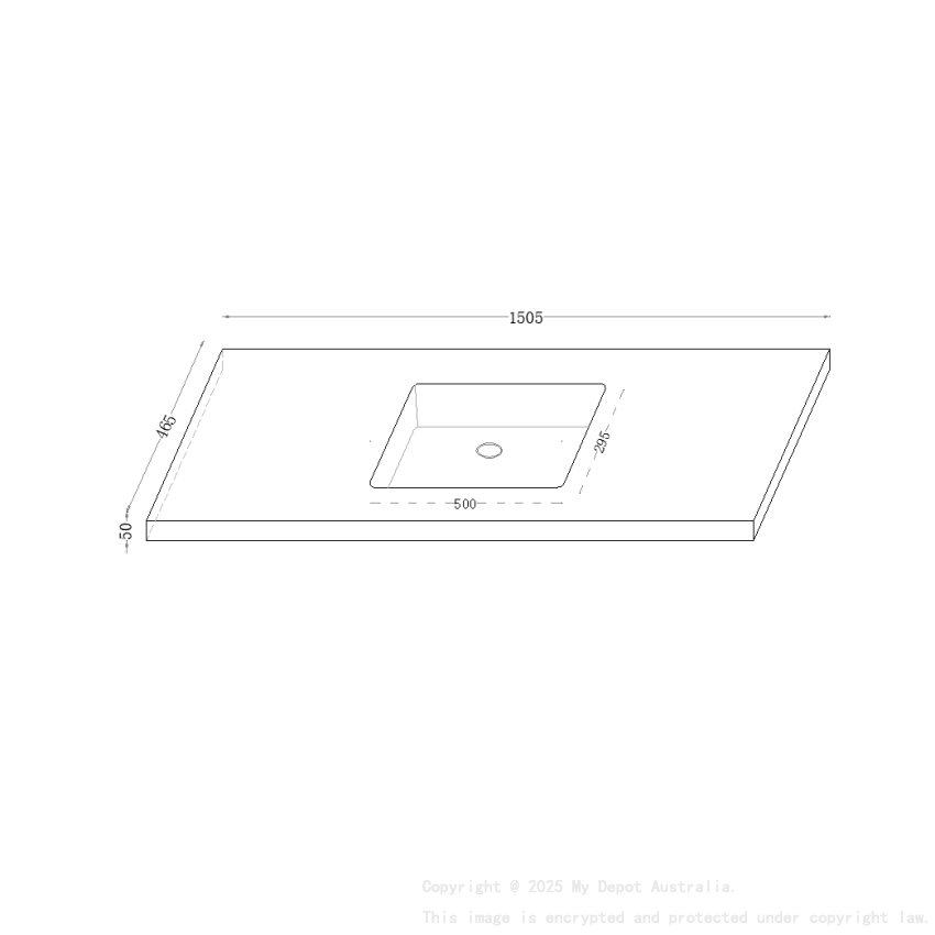 1505X465X50mm Carrara Gold Sintered Stone Semless Joined With Fine Ceramic Basin Stone Single Bowl No Tap Hole
