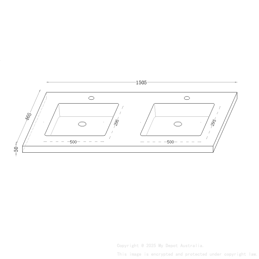1505X465X50mm Carrara Gold Sintered Stone Semless Joined With Fine Ceramic Basin Stone Double Bowl