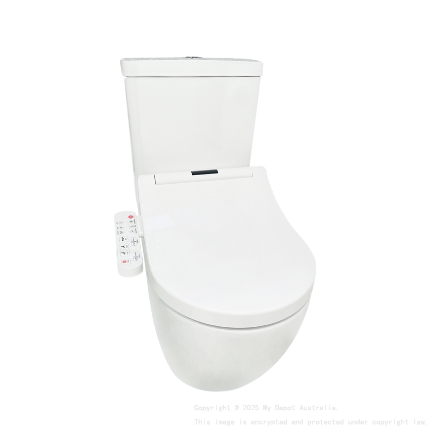 Two Piece Toilet Suite With Smart Wash & Dry Bidet Toilet Seat