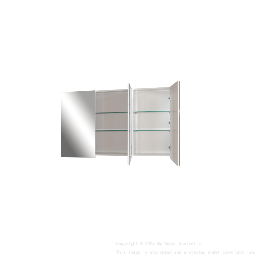 1200*150*720mm Pvc White Shaving Cabinet Three Doors