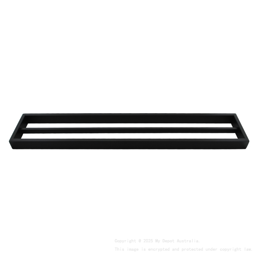 Black Double Towel Rail 600mm