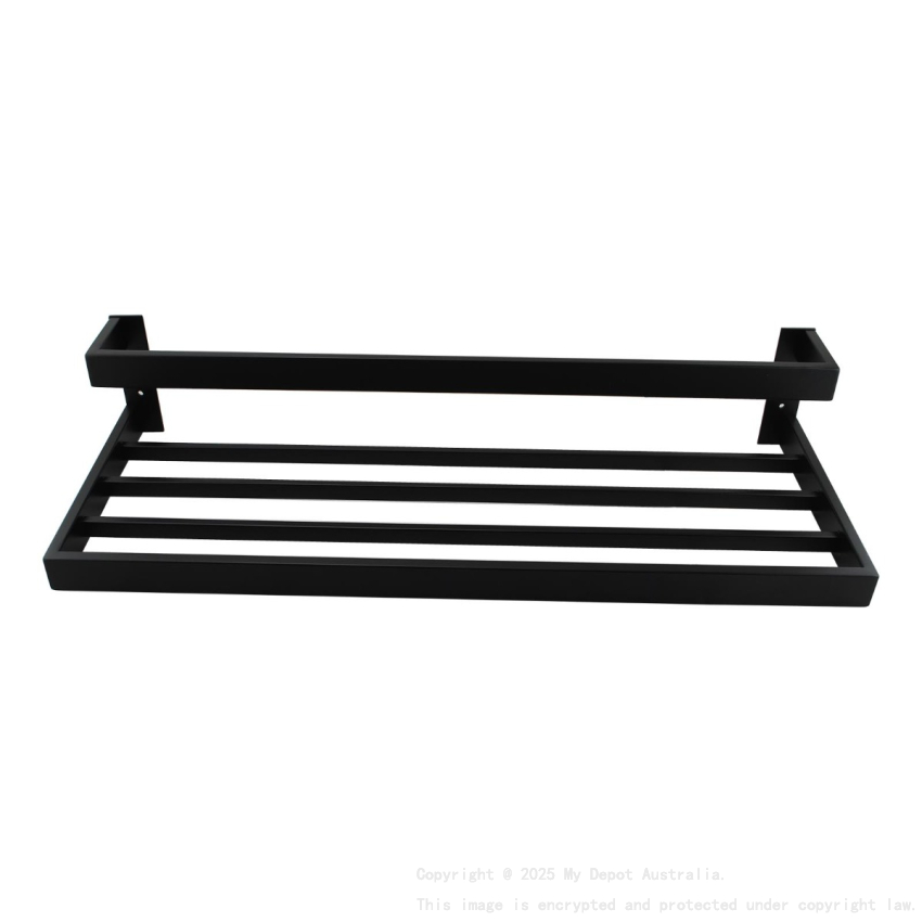 Black Double Towel Holder 600mm
