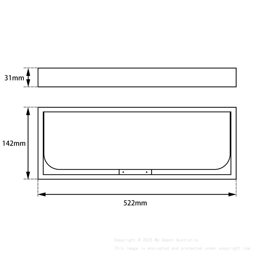 Chrome Glass Shelf 600mm