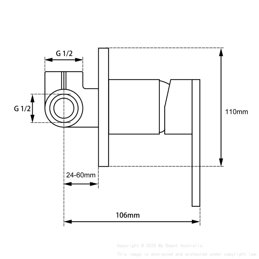 Black Shower Wall Mixer