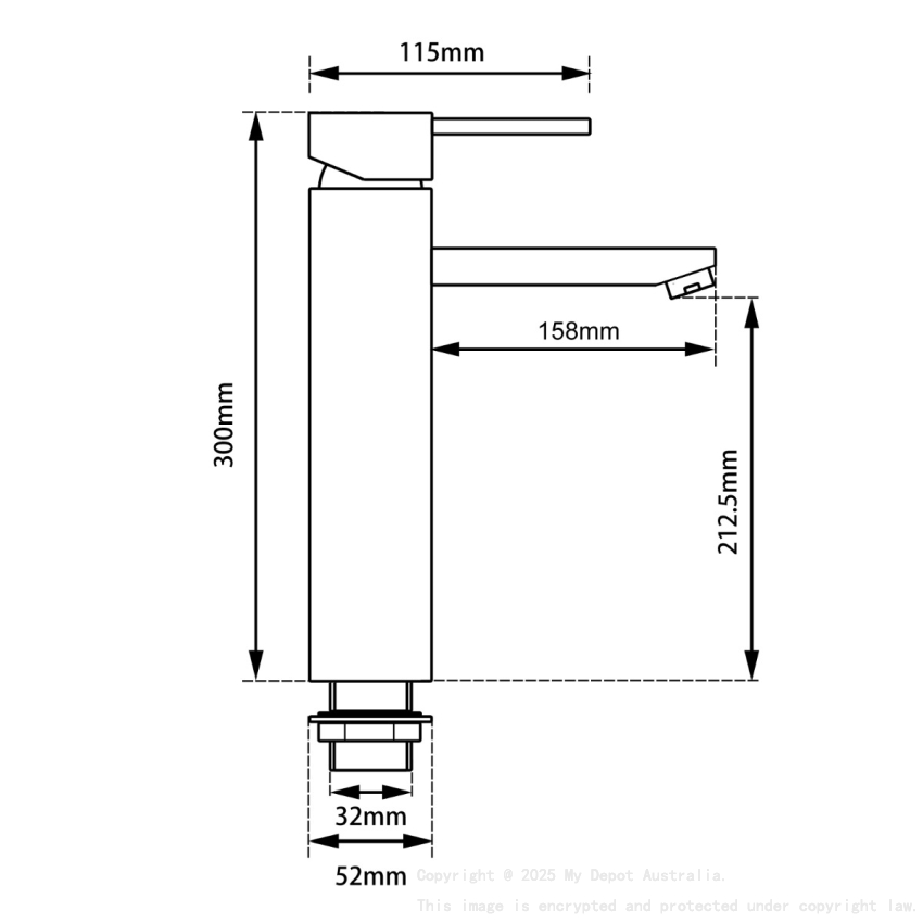 Round Black Tall Basin Mixer