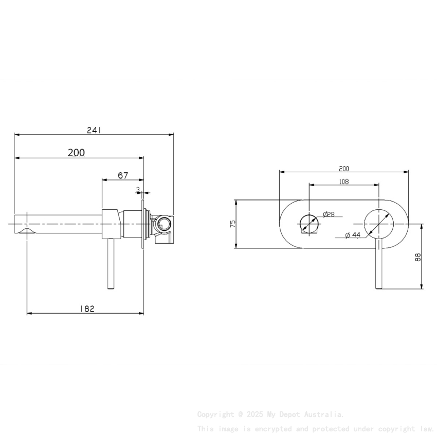 Round Chrome Bathtub/Basin Wall Mixer With Spout