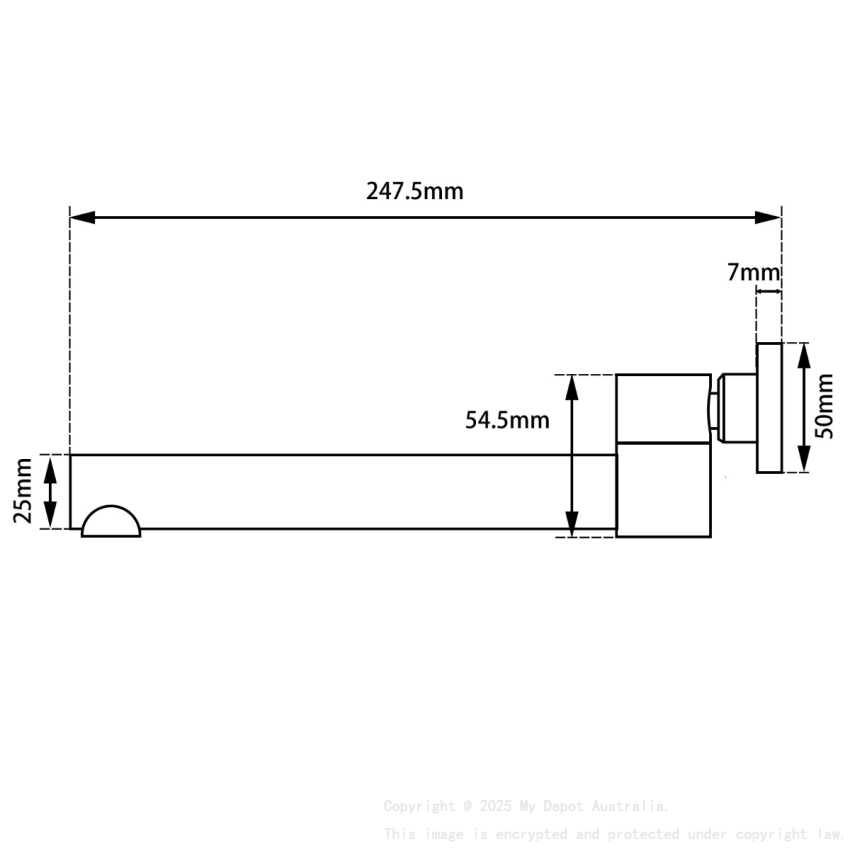 Round Black Bathtub/Basin Swivel Wall Spout