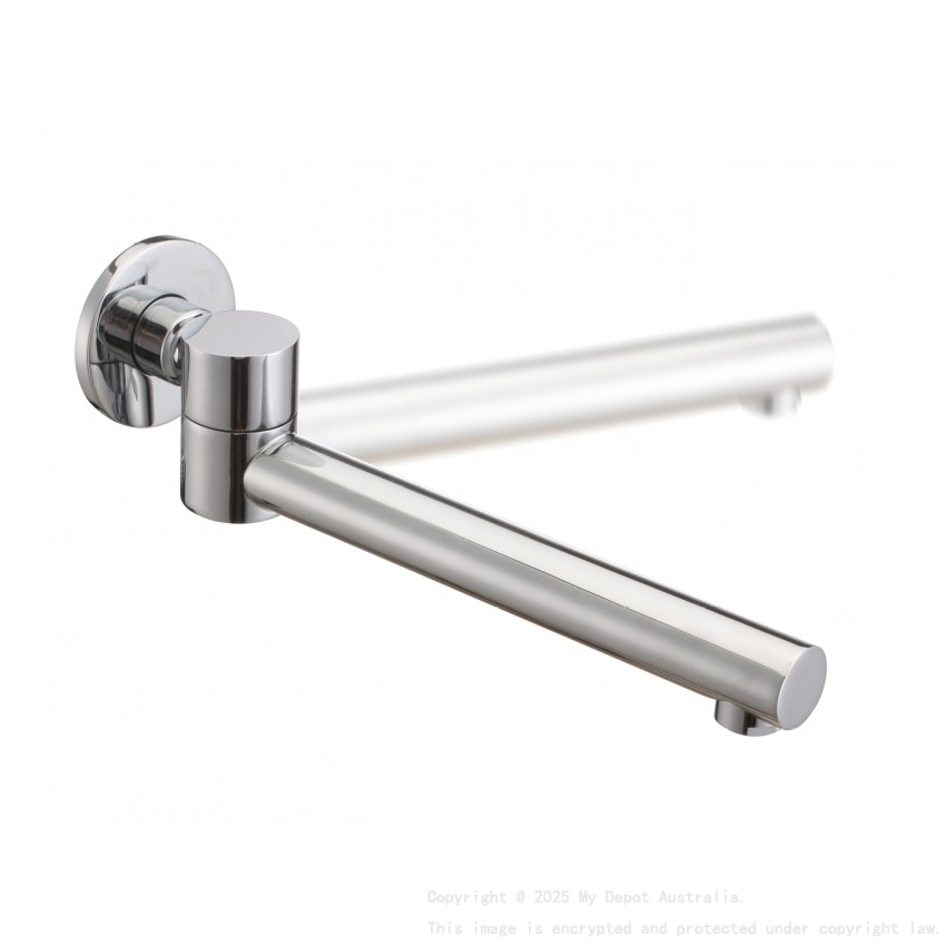 Round Chrome Bathtub/Basin Swivel Wall Spout
