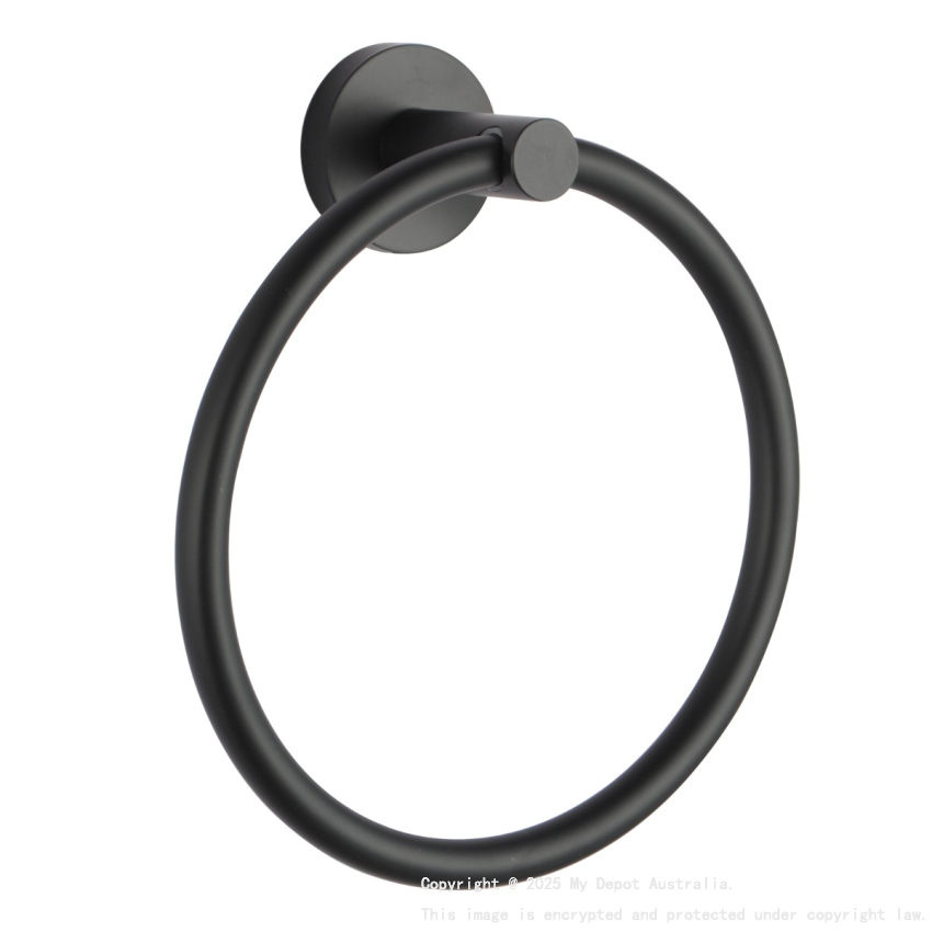 Round Black Hand Towel Ring