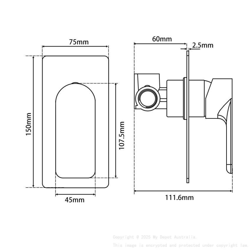 Solid Brass Chrome Shower/Bath Wall Mixer