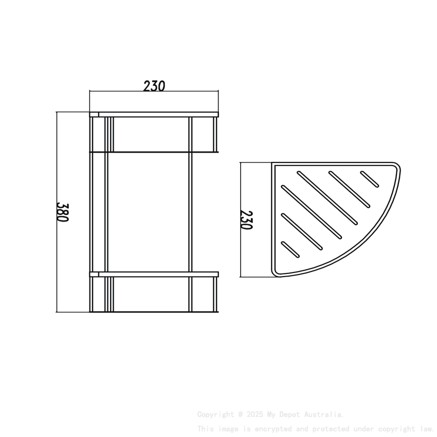 Chrome Stainless Steel 2 Tier Shower Caddy Shelf