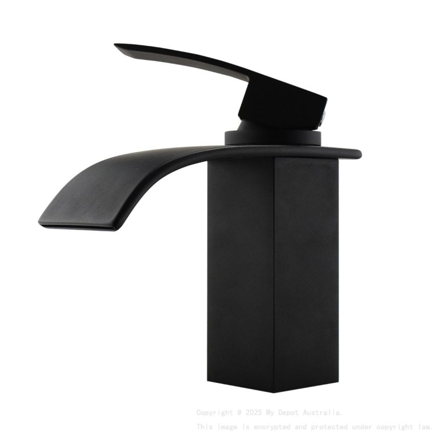 Waterfall Matt Black Basin Mixer