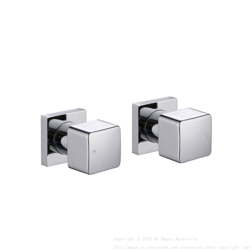 Chrome Cubic Shower Wall Taps