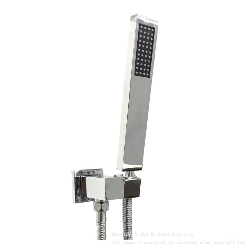 Square Chrome Hand Shower Rail without Handheld Shower