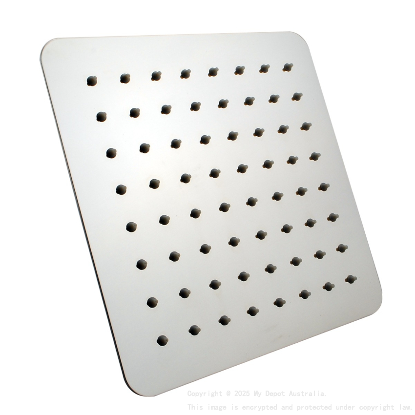 Super-slim Square Brushed Nickel Rainfall Shower Head 250mm