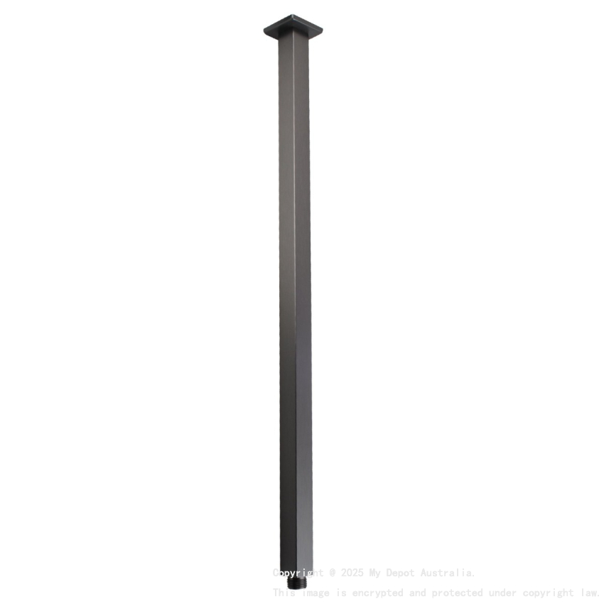 Square Gun Metal Grey Ceiling Shower Arm 600mm