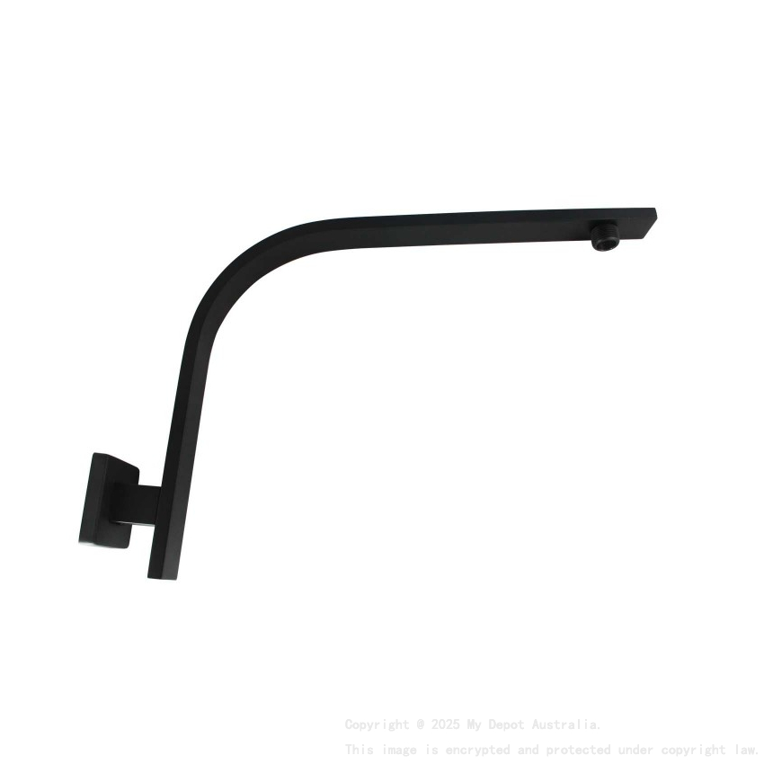 Square Black Gooseneck Wall Shower Arm