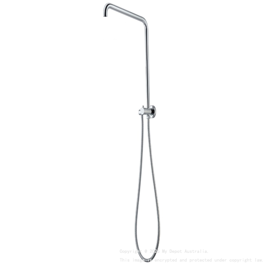 Round Chrome Shower Station without Shower Head and Handheld Shower(530mm Height)