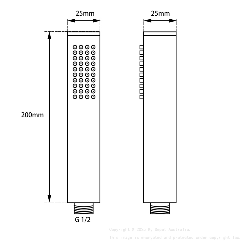 Round Matt Black Handheld Shower Handheld Sprayer Head