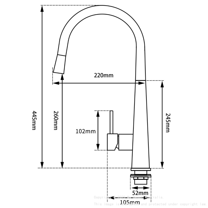 Round Brushed Nickel Pull Out Kitchen Sink Mixer Tap