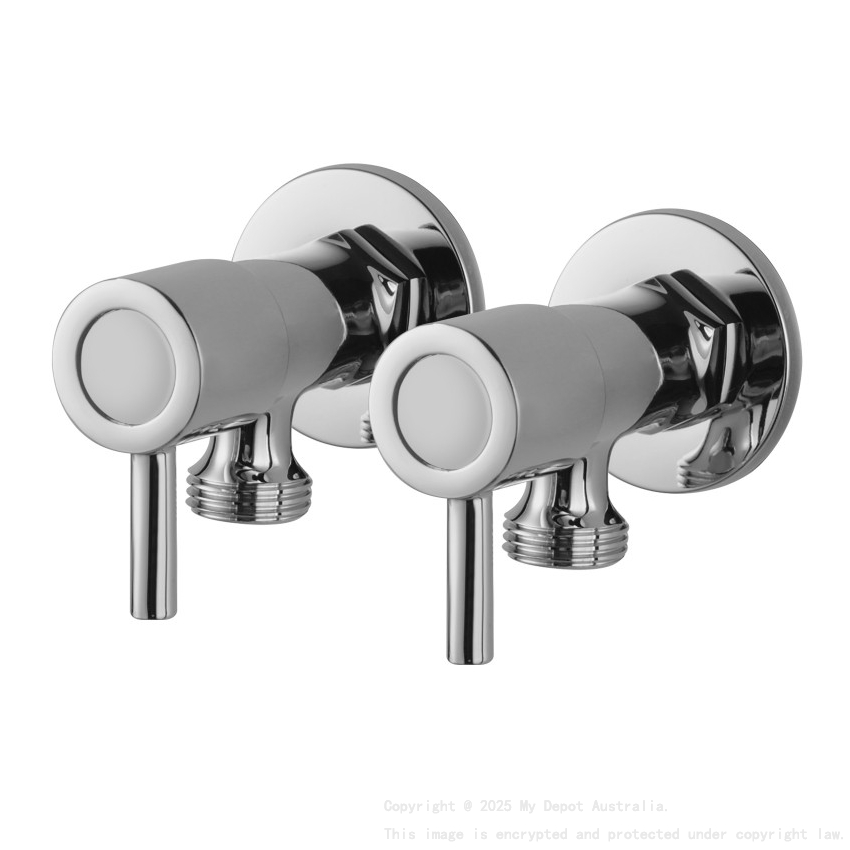 Bathroom Round 1/4 Turn Washing Machine Stop Taps(one pair)