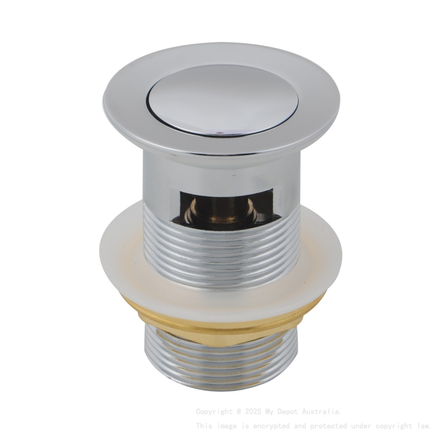 32/40mm Solid Brass Basin Pop Up Waste with Overflow Chrome